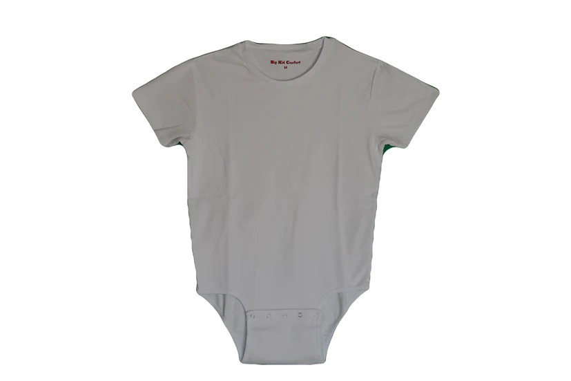 Big Kid Comfort Onesies available in White, Black, Blue & Pink.